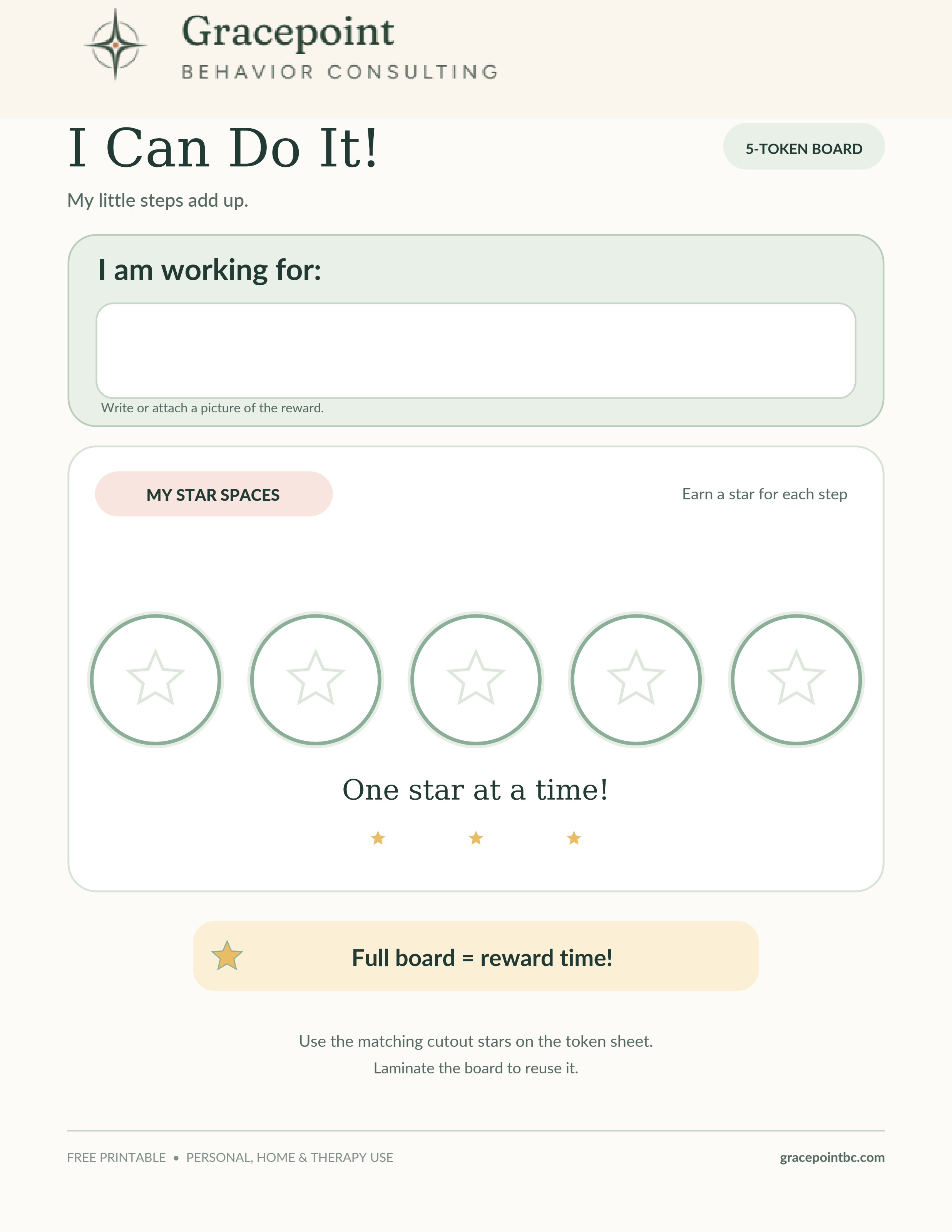 I Can Do It! Token Board Kit